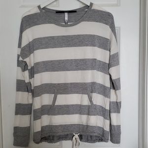 Grey and white long sleeve tee